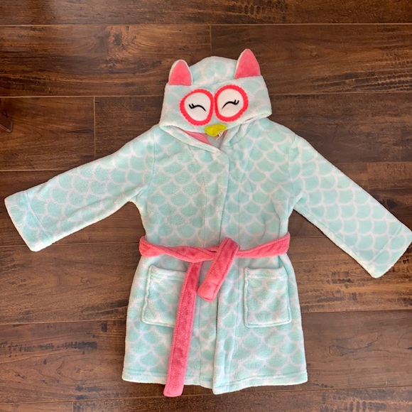 Cat & Jack Other - Cat & Jack fleece hooded owl robe XS 4/5